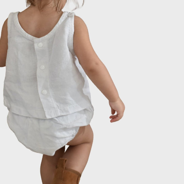 Pána Linen Nappy Cover - MILK - EVA SAINT